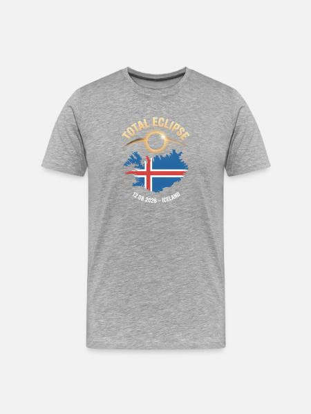 Total Solar Eclipse Iceland 2026 - Men's Premium Organic T-Shirt - heather grey