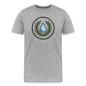 Water Drops with Leaf Wreath - Men's Premium Organic T-Shirt - heather grey - Front - Damien (186cm)