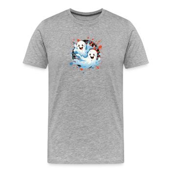 Cheerful ghosts in a shower of colour - Men's Premium Organic T-Shirt - heather grey - Front - Damien (186cm)