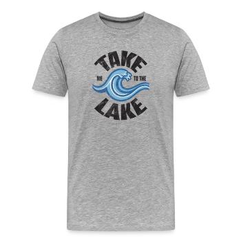 Emmenez-moi au lac - Retro Welle - T-shirt bio Premium Homme - gris chiné - Devant - Damien (186cm)