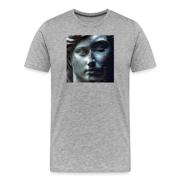Antiquity meets glitch - Men's Premium Organic T-Shirt - heather grey - Front - Damien (186cm)