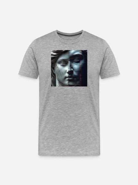 Antiquity meets glitch - Men's Premium Organic T-Shirt - heather grey