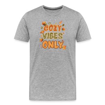 Ambiance chaleureuse à l’automne - T-shirt bio Premium Homme - gris chiné - Devant - Damien (186cm)