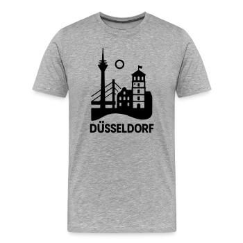 Düsseldorf Wahrzeichen Silhouette - Männer Premium Bio T-Shirt - Grau meliert - Vorne - Damien (186cm)