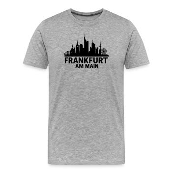 Frankfurt am Main Silhouette - Männer Premium Bio T-Shirt - Grau meliert - Vorne - Damien (186cm)
