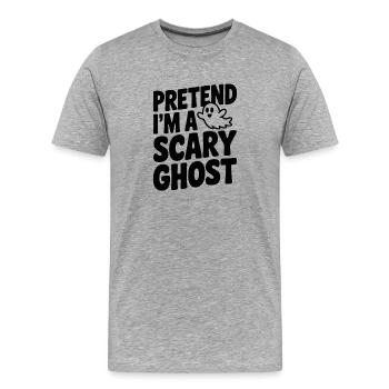 Tu so, als wäre ich ein gruseliger Geist - Männer Premium Bio T-Shirt - Grau meliert - Vorne - Damien (186cm)