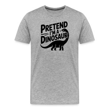 Tu so, als wäre ich ein Dinosaurier - Männer Premium Bio T-Shirt - Grau meliert - Vorne - Damien (186cm)