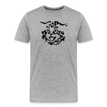 Chaton - T-shirt bio Premium Homme - gris chiné - Devant - Damien (186cm)