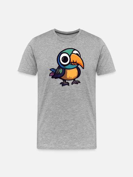 Tukan Vogel Halloween Zombie - Männer Premium Bio T-Shirt - Grau meliert