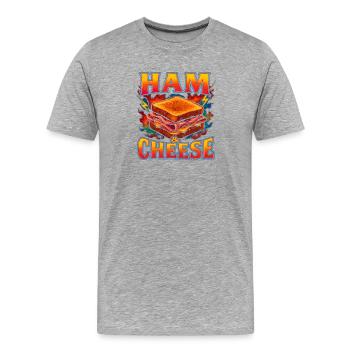 Schinken-Käse-Sandwich Lieblingsessen Seltsam 90er - Männer Premium Bio T-Shirt - Grau meliert - Vorne - Damien (186cm)