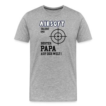 Airsoft Player Airsoft Dad Father Father - Men's Premium Organic T-Shirt - heather grey - Front - Damien (186cm)