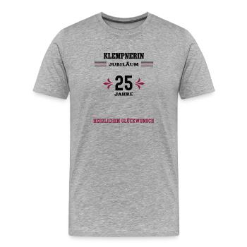 Plumber 25th anniversary 25th company anniversary - Men's Premium Organic T-Shirt - heather grey - Front - Damien (186cm)