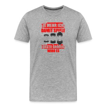 Je mehr Bodybuilding Bodybuilder Gym Kraftsport - Männer Premium Bio T-Shirt - Grau meliert - Vorne - Damien (186cm)