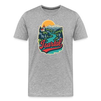 Isar Valley in Upper Bavaria - Men's Premium Organic T-Shirt - heather grey - Front - Damien (186cm)
