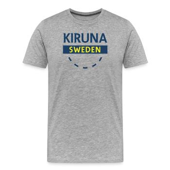 Emblème de l’Arctique de Kiruna - T-shirt bio Premium Homme - gris chiné - Devant - Damien (186cm)