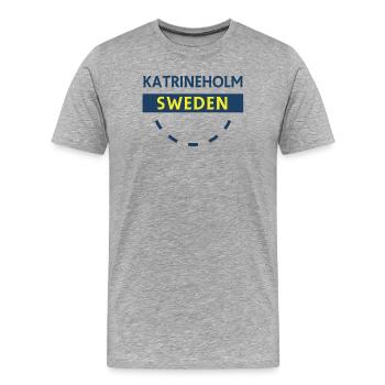 Katrineholm Suède Insigne - T-shirt bio Premium Homme - gris chiné - Devant - Damien (186cm)