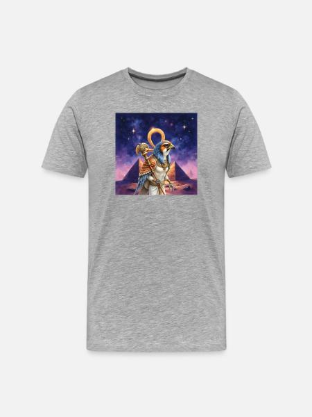 Pharaoh Warrior Bird - Men's Premium Organic T-Shirt - heather grey