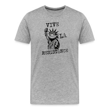Freiheitsfigur Maske Cartoon - Männer Premium Bio T-Shirt - Grau meliert - Vorne - Damien (186cm)