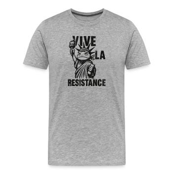 Vive La Resistance Silhouette Tee - Männer Premium Bio T-Shirt - Grau meliert - Vorne - Damien (186cm)