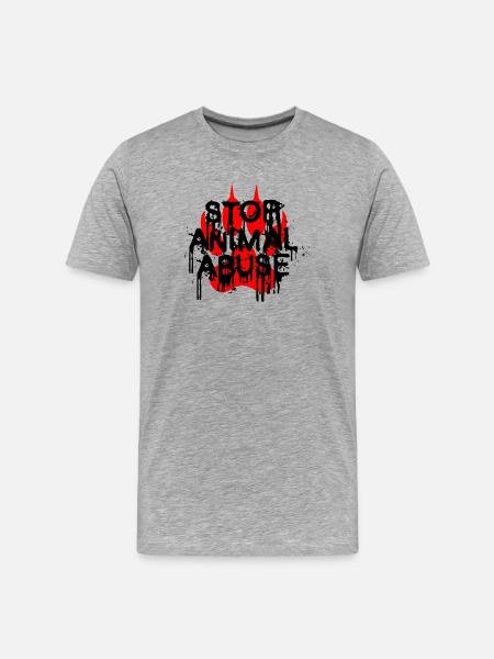 Stop Animal abuse - Men's Premium Organic T-Shirt - heather grey