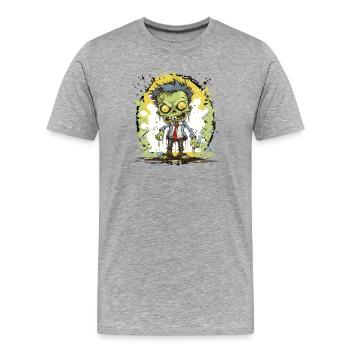 Zombie Comic Splatter - Men's Premium Organic T-Shirt - heather grey - Front - Damien (186cm)