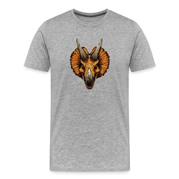 Triceratops Dinosaure Dinos Triceratops Dino - T-shirt bio Premium Homme - gris chiné - Devant - Damien (186cm)