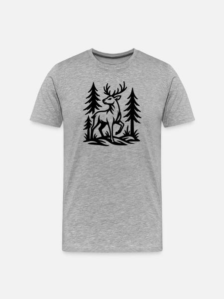 chevreuil - T-shirt bio Premium Homme - gris chiné