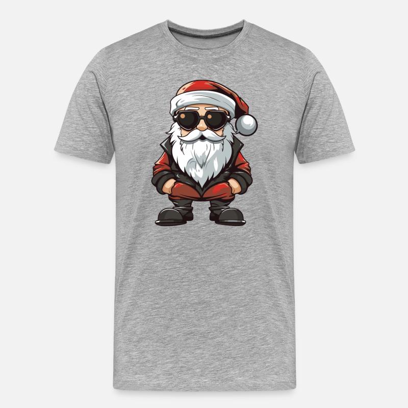 Weihnachtsmann Comic Santa - Männer Premium Bio T-Shirt - Grau meliert