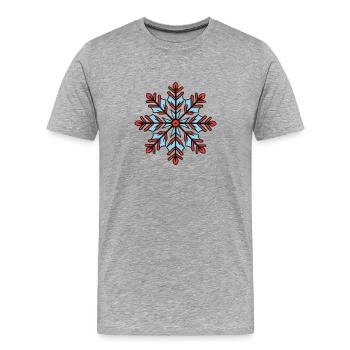 Frost Symbol Snow Star Winter - Men's Premium Organic T-Shirt - heather grey - Front - Damien (186cm)