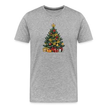 Tanne Xmas Weihnachten - Männer Premium Bio T-Shirt - Grau meliert - Vorne - Damien (186cm)