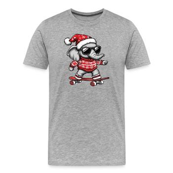 Elephant Ugly Christmas Christmas - Men's Premium Organic T-Shirt - heather grey - Front - Damien (186cm)