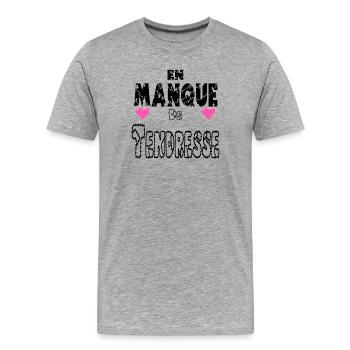 In Need of Tenderness - Men's Premium Organic T-Shirt - heather grey - Front - Damien (186cm)