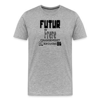 Future Brother wird geladen in Bearbeitung - Männer Premium Bio T-Shirt - Grau meliert - Vorne - Damien (186cm)