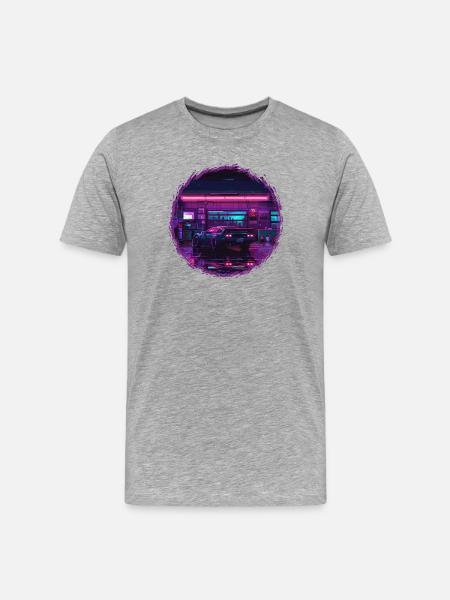 Neon Garage – RetroRift Night Edition - Men's Premium Organic T-Shirt - heather grey