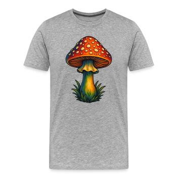 Fliegenpilz - Männer Premium Bio T-Shirt - Grau meliert - Vorne - Damien (186cm)