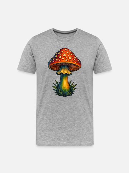 fly agaric - Men's Premium Organic T-Shirt - heather grey