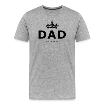 Dad 26 Vater Baby Papa 2026 Vatertagsgeschenk - Männer Premium Bio T-Shirt - Grau meliert - Vorne - Damien (186cm)