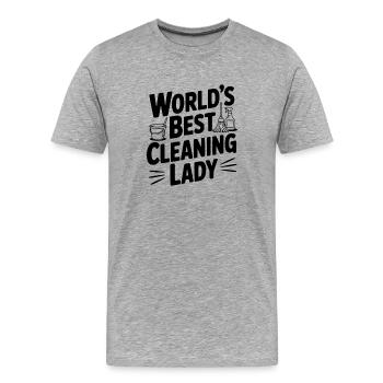 Die beste Putzfrau der Welt - Männer Premium Bio T-Shirt - Grau meliert - Vorne - Damien (186cm)