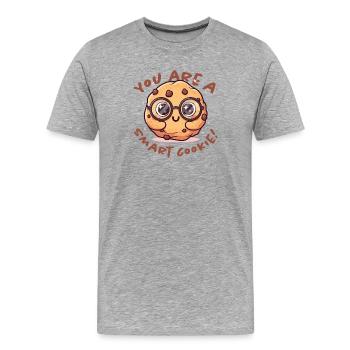 Smart Cookie - Men's Premium Organic T-Shirt - heather grey - Front - Damien (186cm)