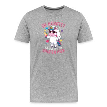 Bachelorette Party Wedding Bride Maid of Honor - Men's Premium Organic T-Shirt - heather grey - Front - Damien (186cm)