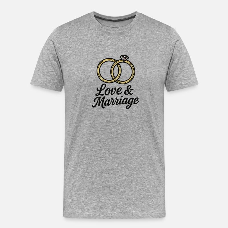 Liebe & Ehe Trauringe - Liebe & Ehe - Männer Premium Bio T-Shirt - Grau meliert