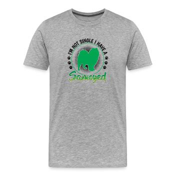 Samoyed Non Single Sled Dog - Men's Premium Organic T-Shirt - heather grey - Front - Damien (186cm)