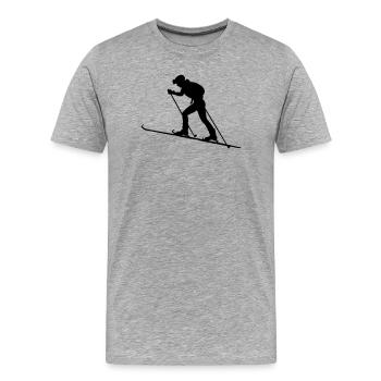 Ski alpinisme - T-shirt bio Premium Homme - gris chiné - Devant - Damien (186cm)
