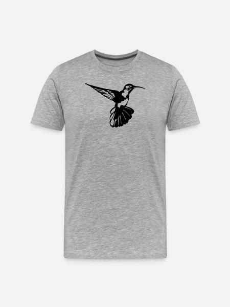 Kolibri - Männer Premium Bio T-Shirt - Grau meliert