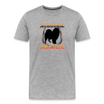 Samoyed Me Looking Sled Dog - Men's Premium Organic T-Shirt - heather grey - Front - Damien (186cm)