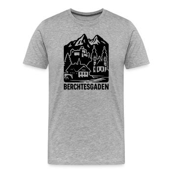berchtesgaden silhouette wahrzeichen - Männer Premium Bio T-Shirt - Grau meliert - Vorne - Damien (186cm)