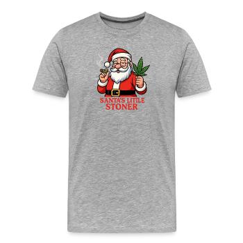 Santa's Little Stoner - Men's Premium Organic T-Shirt - heather grey - Front - Damien (186cm)