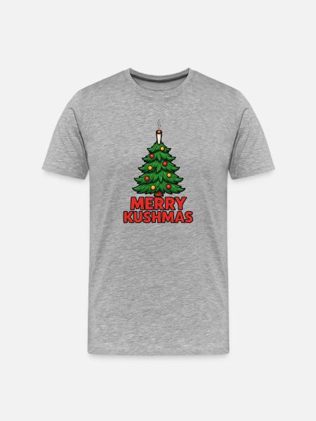 Kushma's Christmas Tree Design - Men's Premium Organic T-Shirt - heather grey