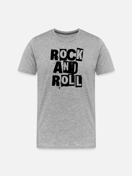 Rock'n'Roll ausgeschnitten Typografie Design - Männer Premium Bio T-Shirt - Grau meliert