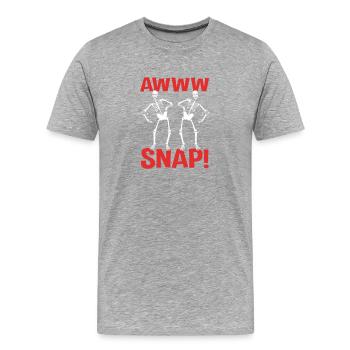 Fracture osseuse Fracture osseuse du squelette d’Halloween - T-shirt bio Premium Homme - gris chiné - Devant - Damien (186cm)